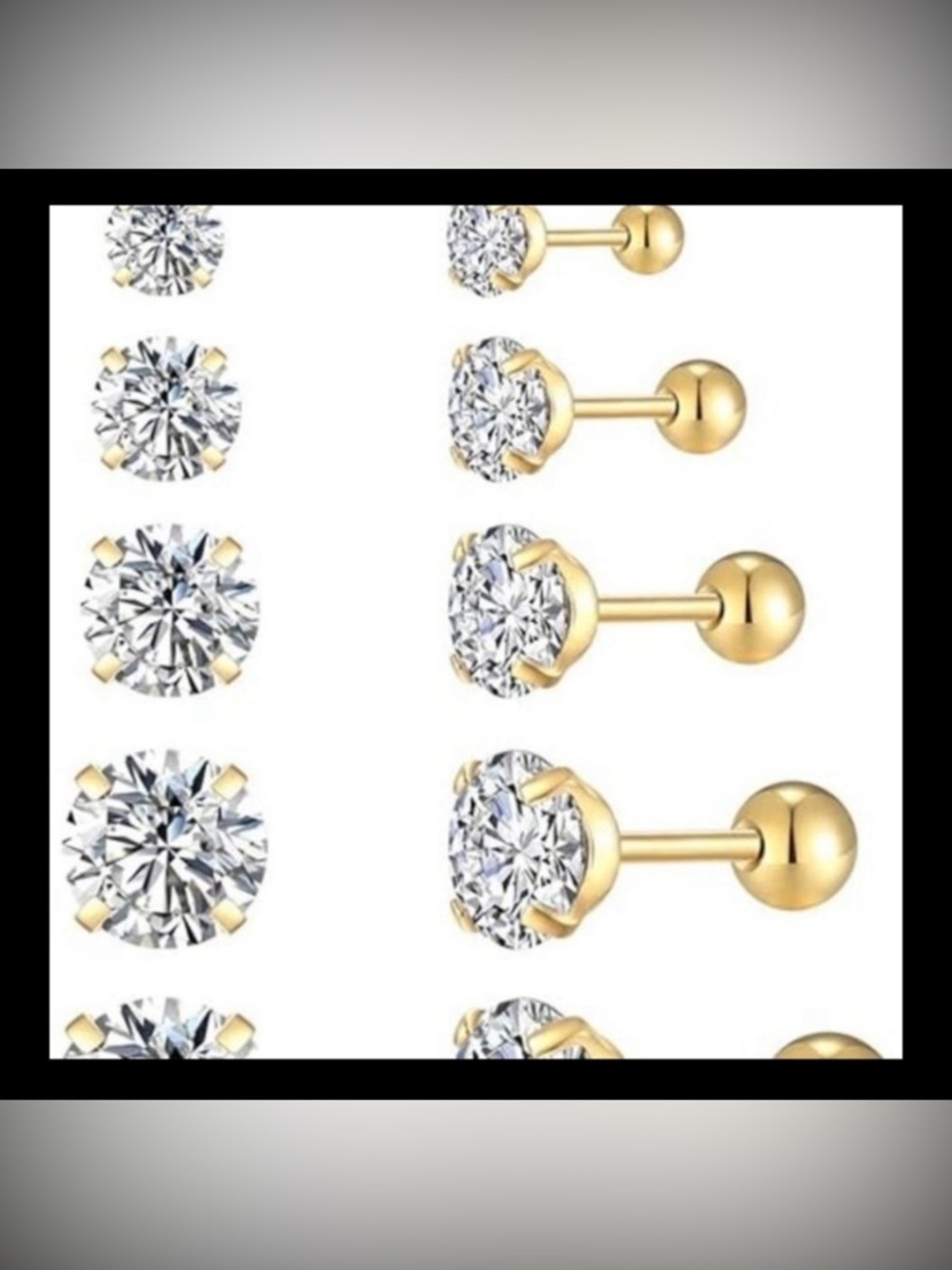Gold Cubic Zirconia Stud Earrings - Classic Sparkle